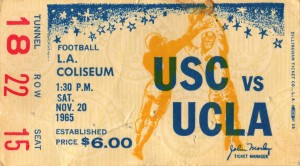 1965 USC Trojans vs. UCLA Bruins Football Ticket Art